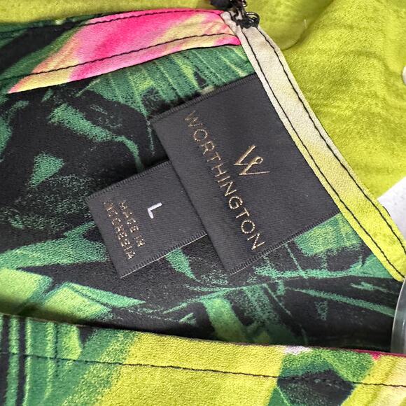 Worthington Womens Top‎ Size L Tropical Floral Sleeveless Resort Cruise Vacation - Picture 3 of 7